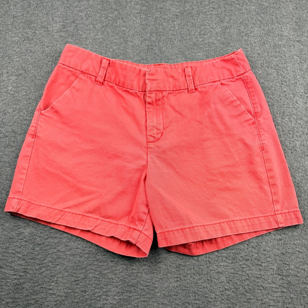 Merona Fit 1 Chino Shorts Women'sβ 6 Pink Coral Cotton Casual Mid Rise Summer